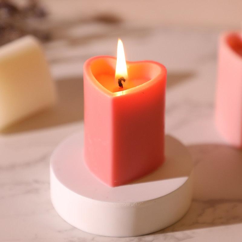 Colorful Heart-Shaped Candles | Decorative Household Aromatherapy Luxury Fragrance Candles Made of Soy Wax