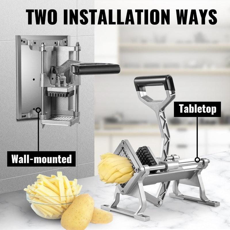 VEVOR French Fry Cutter | Wall-Mounted Potato Cutter with Bracket | Tabletop Home Vegetable Slicer | Kitchen Gadgets