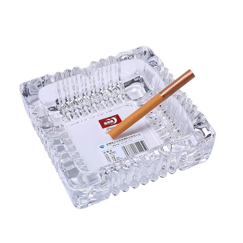 2-Pack Large Glass Ashtray | Clear Crystal Ashtrays for Cigarettes & Cigars | Perfect for Indoor & Outdoor Use