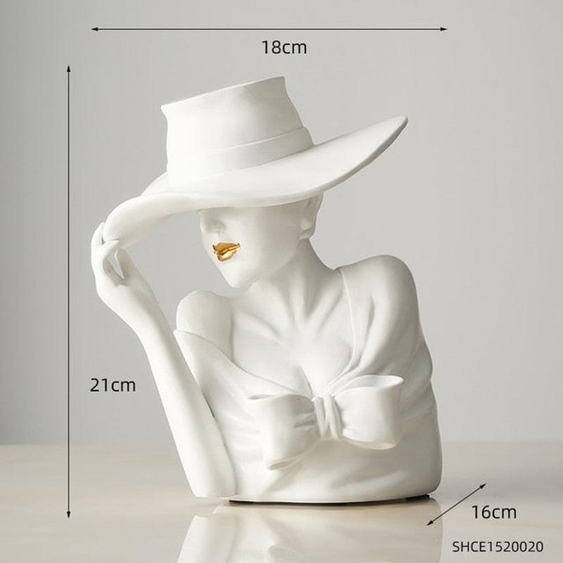 Modern Beauty Flower Vase | Resin Art Style Human Head Flower Pot | Home and Office Decor | Living Room Ornaments