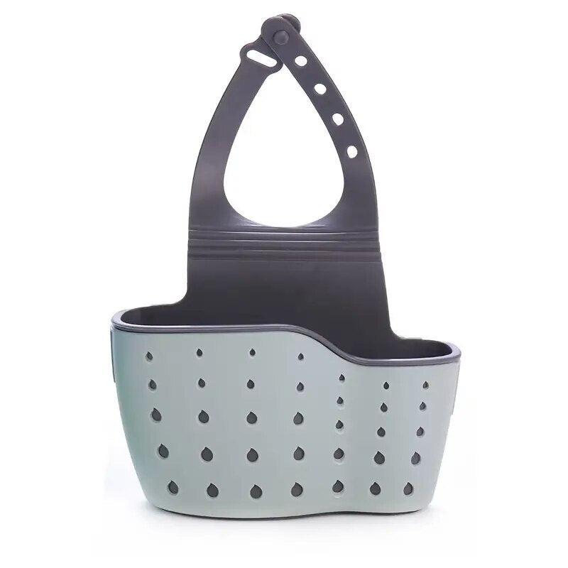 Kitchen Organizer - Adjustable Snap Sink Sponge Holder | Hanging Drain Basket | Kitchen Gadgets