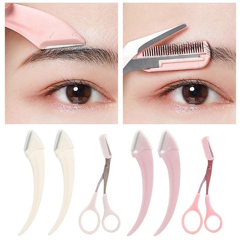 Professional Eyebrow Trimming Knife and Face Razor Set for Women