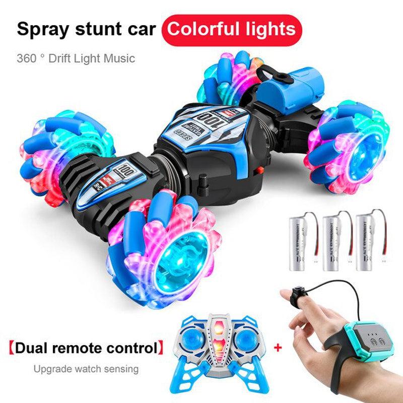 High-Tech RC Remote Control Car Watch | Hand Gesture Control, 360° Rotating Off-Road Climbing Stunt, Music & Exhaust Blowtorch