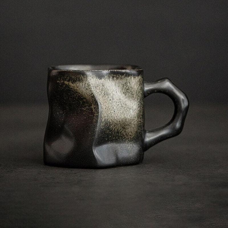 Vintage Clay Ceramic Coffee Mug - Handmade Stoneware Water Cup with Gradient Glaze - Creative and Unique Coffee Cups