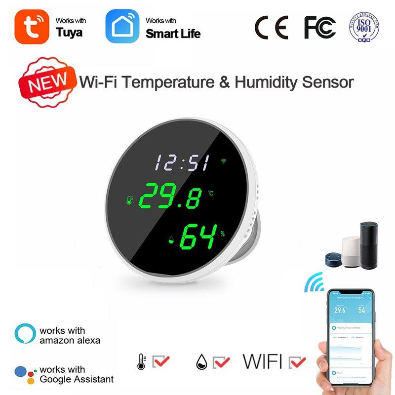 Tuya Wi-Fi LED Hygrometer / Thermometer | Smart Home Mirror Screen Temperature Sensor for Smart Life & Alexa Integration