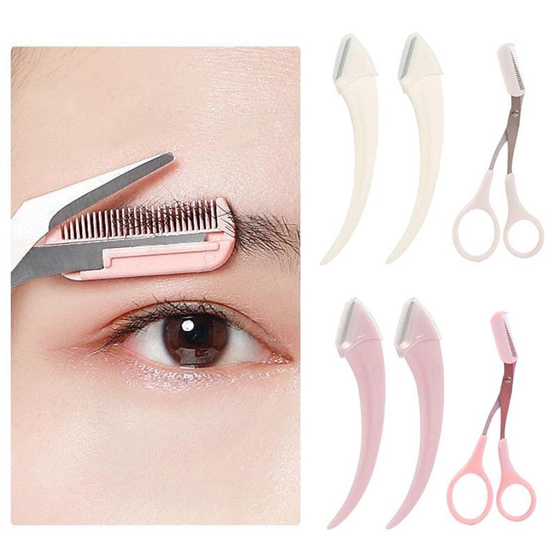 Professional Eyebrow Trimming Knife and Face Razor Set for Women