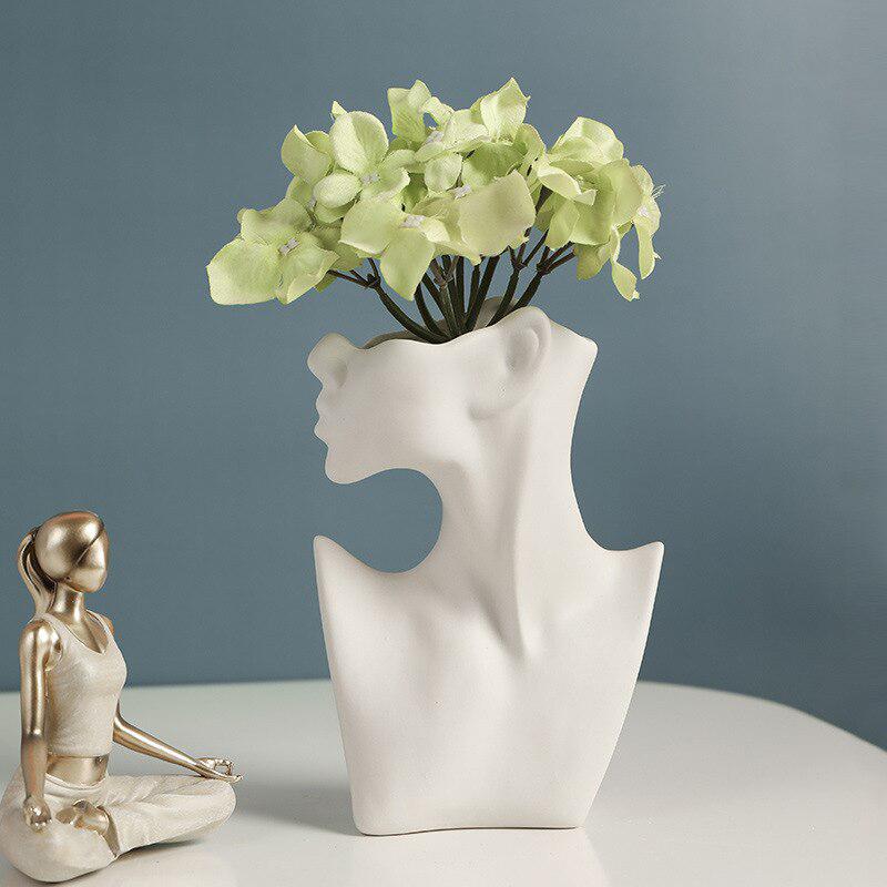 Elegant Woman's Body Model Vase | Ceramic Creative Body Art Vase for Home Decor, Flower Pot for Living Room, Garden, Bedroom