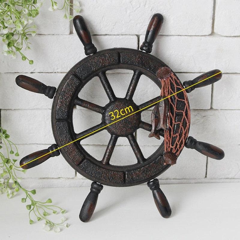 Decorative Nautical Boat Steering Wheel Wall Decor | Steering Model Marine Theme Adornment | Home Decor Showpiece