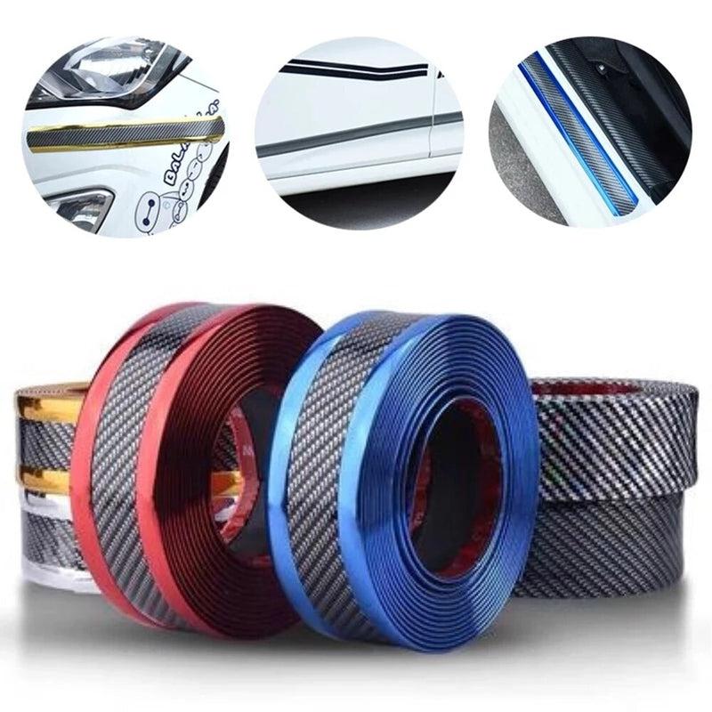 Carbon Fiber Anti-Scratch Door Sill Protector | Rubber Strip Car Threshold Bumper Film Tape | Vibrant Colors | Car Accessories