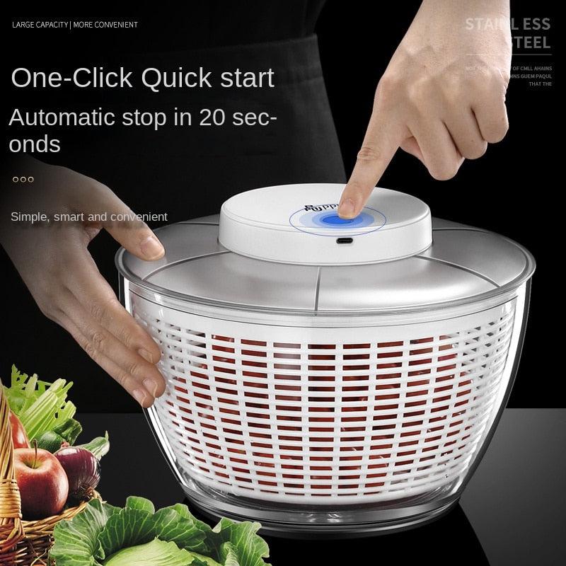 Vegetable Dehydrator Electric Quick Cleaning Dryer | Fruit and Vegetable Dry and Wet Separation | Draining Salad Spinner | Home Gadget