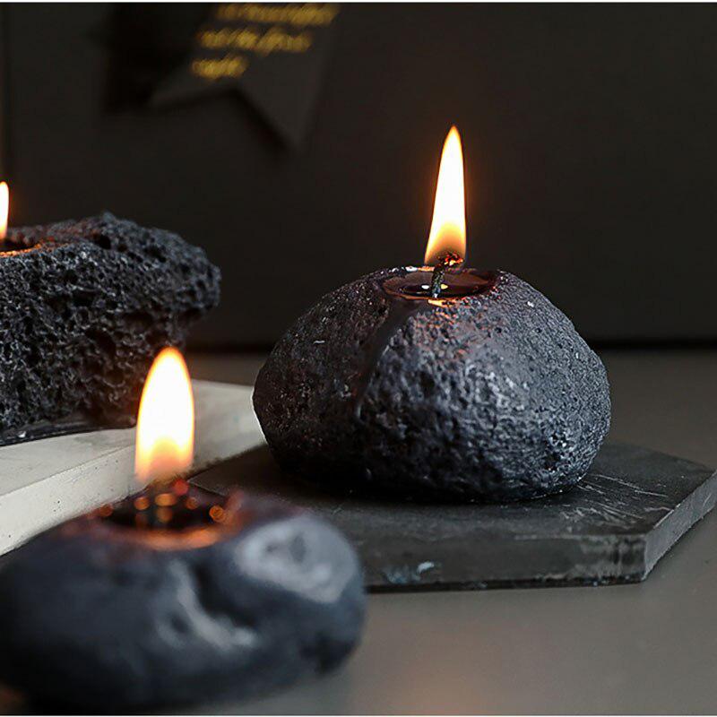 Mini Meteorite Scented Candles Black | Geometry Moon Candle Fragrance | Gift for Home Decor