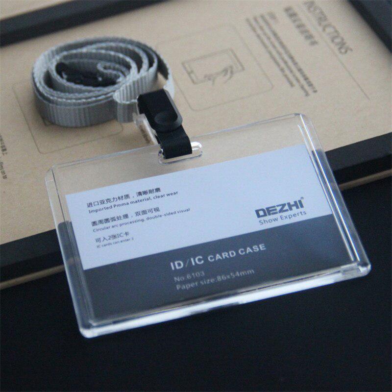 ID Card Holder Keychain Desk Accessories Photocard Holder | Business Card Holder Stationery Organizer Clip Holder | Office Supplies