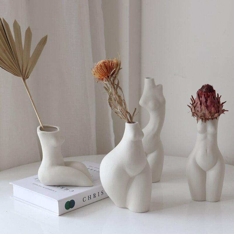 Elegant Abstract Female Figure Ceramic Vases | Modern Art for Home Decoration