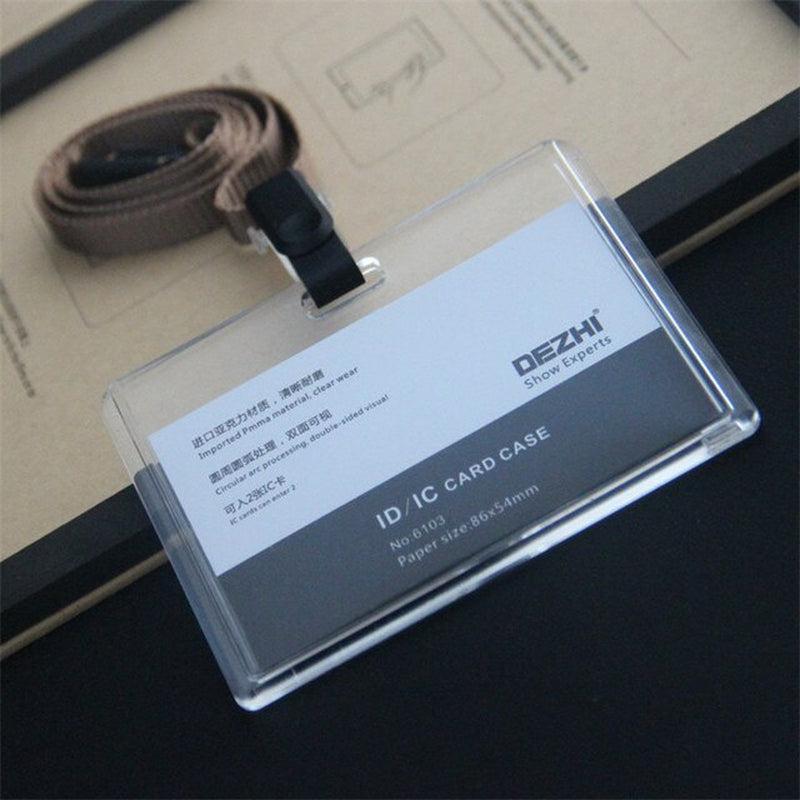 ID Card Holder Keychain Desk Accessories Photocard Holder | Business Card Holder Stationery Organizer Clip Holder | Office Supplies