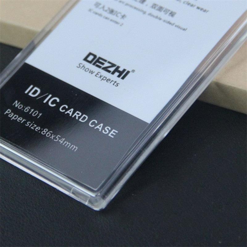 ID Card Holder Keychain Desk Accessories Photocard Holder | Business Card Holder Stationery Organizer Clip Holder | Office Supplies