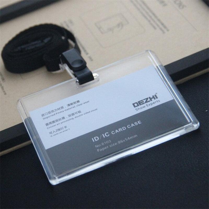 ID Card Holder Keychain Desk Accessories Photocard Holder | Business Card Holder Stationery Organizer Clip Holder | Office Supplies