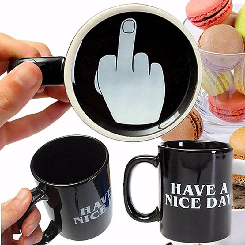 Have A Nice Day Coffee Mug | Funny Middle Finger Design | Creative Novelty Gift for Coffee Lovers