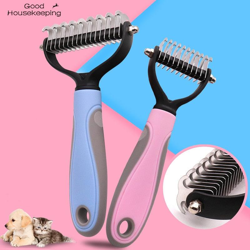 Pets Fur Knot Cutter | Double-Sided Pet Grooming Shedding Tool for Dogs and Cats | Efficient Hair Removal Comb Brush