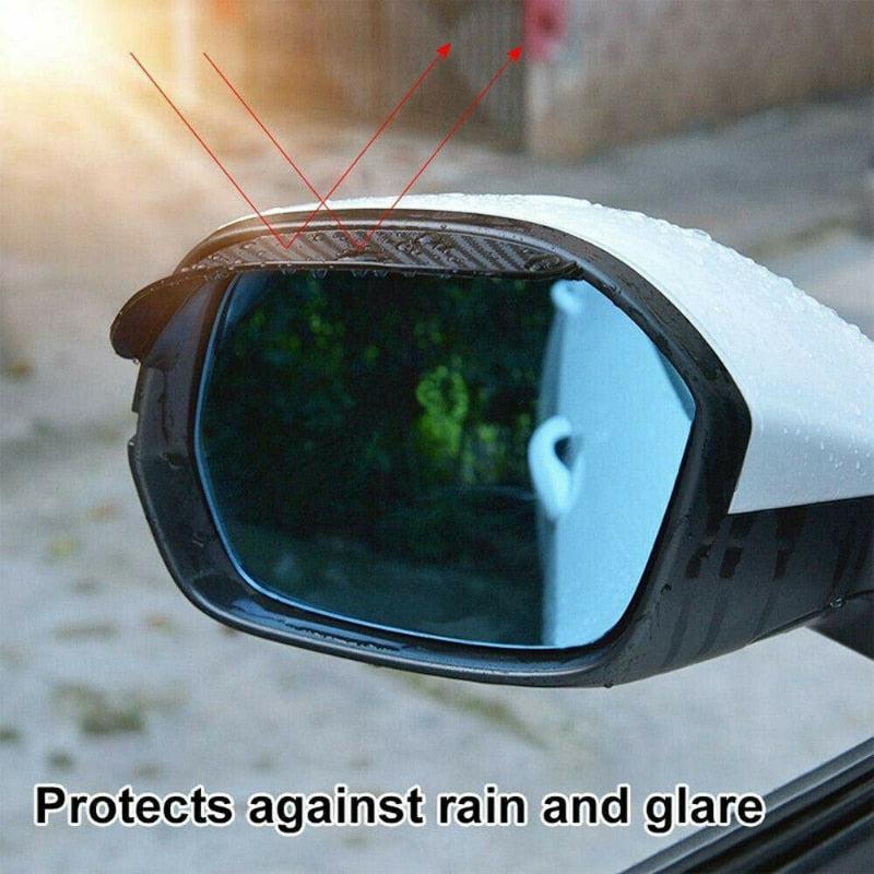 Universal Car Rear View Mirror Rain Cover | Carbon Fiber Sun Visor Eyebrow for Side View Mirrors | Auto Accessories