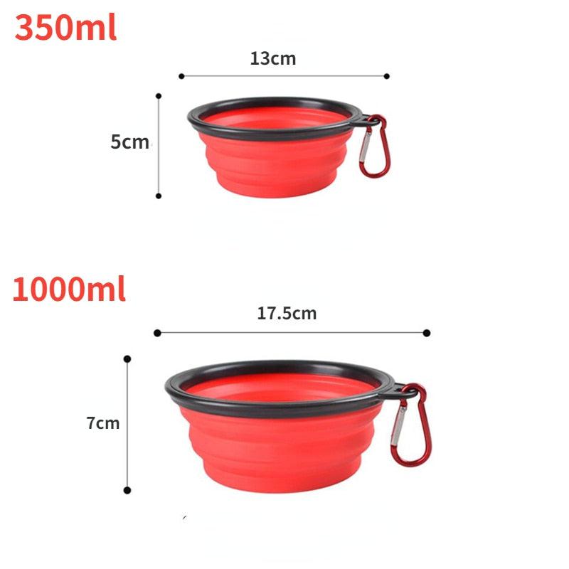 Foldable Silicone Pet Bowl | Portable and Collapsible Feeder for Dogs | Ideal for Outdoor Camping & Travel | 350ml & 1000ml