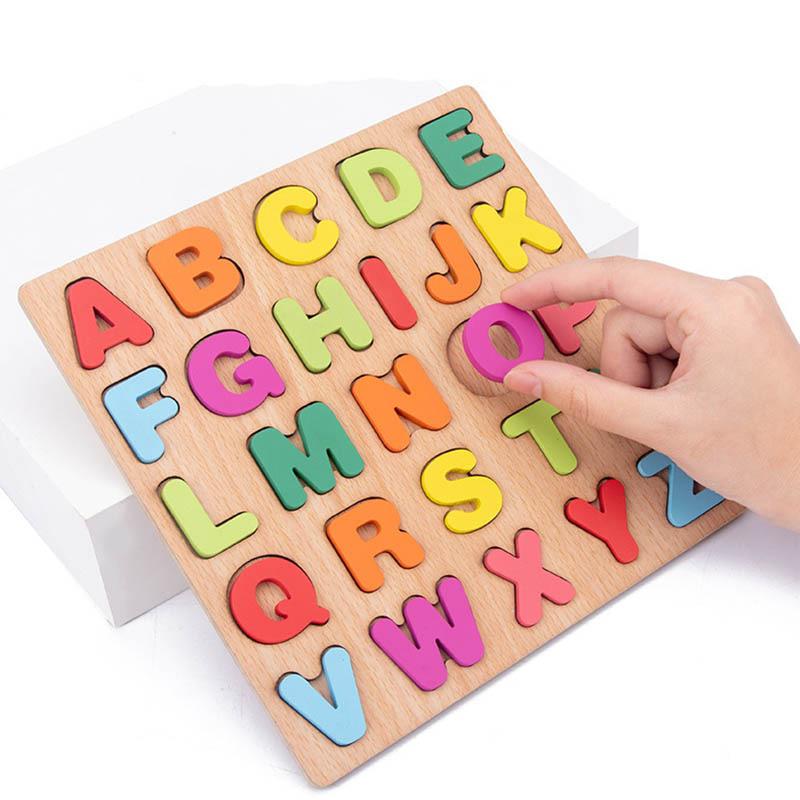 Educational Wooden Puzzle Montessori Toys for Toddlers | Alphabet, Numbers & Shapes Matching Games for Early Learning