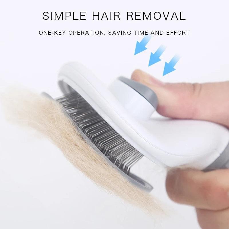 Self-Cleaning Pet Brush | Professional Dog & Cat Grooming Tool | Removes Tangles and Loose Hair | Pet Hair Remover Brush