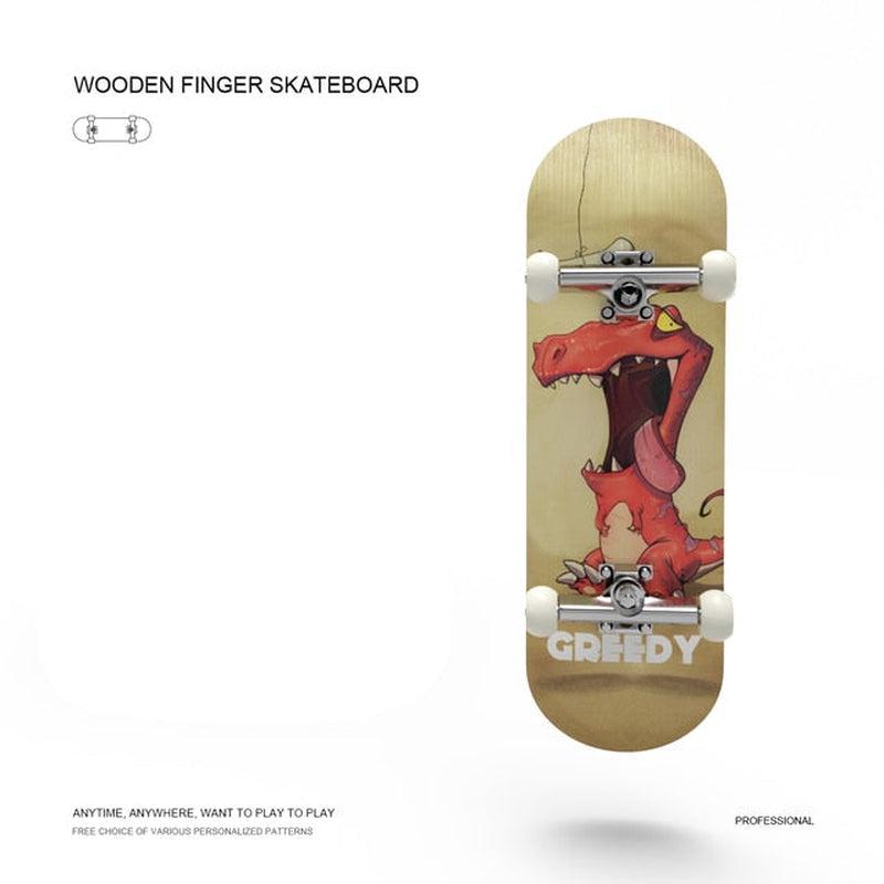 Wooden Finger Skateboards DIY Skate Park - Tech Parts Deck Stunt Professional Skateboard | Metal Bracket, Bearing Wheel | Tabletop Toys