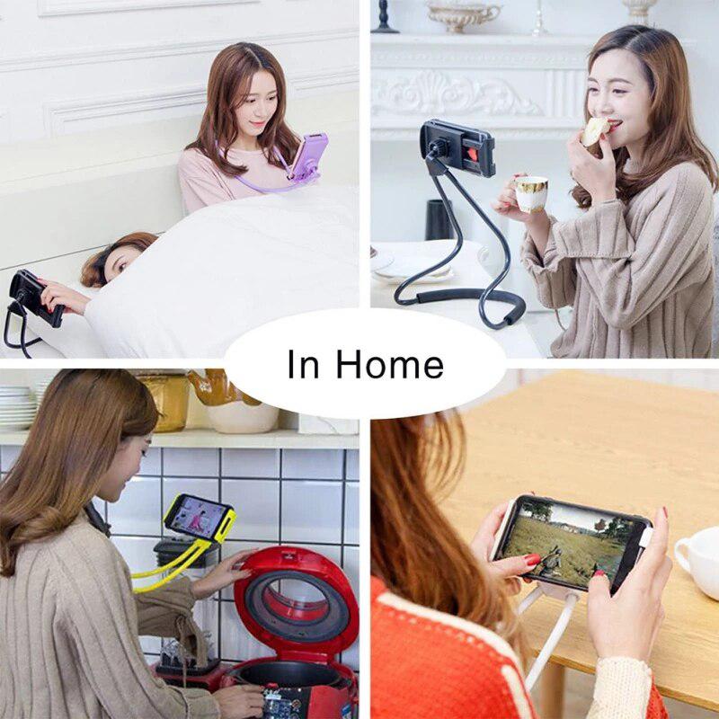Flexible Neck Mobile Phone Holder - 360° Adjustable Stand for iPhone 13 and More