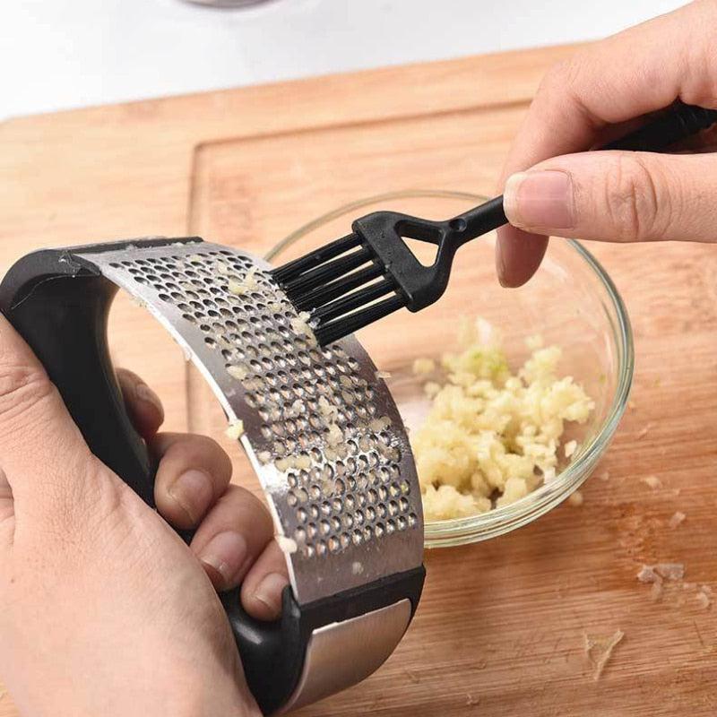 Stainless Steel Garlic Press Crusher | Manual Garlic Mincer